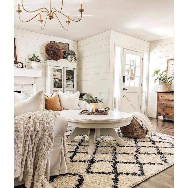 Wallagrass Charcoal Peach 5 ft. x 7 ft. Area Rug