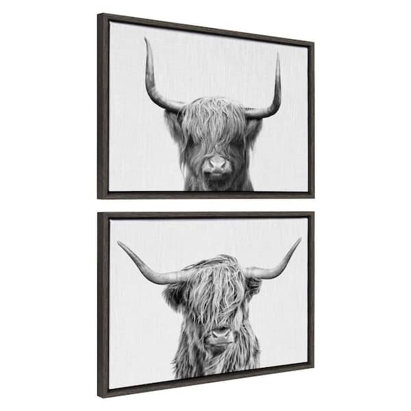 Kate and Laurel Sylvie Highland and Highland Cow 2 by Simon Te of Tai Prints 2-Piece Framed Art Print 18 in. x 24 in.