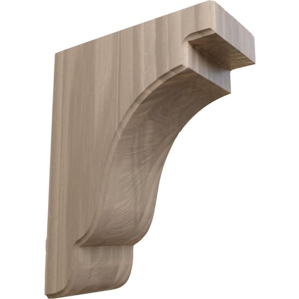 Ekena Millwork 3-1/2 in. x 7-1/4 in. x 9-1/2 in. Unfinished Walnut Bedford Corbel