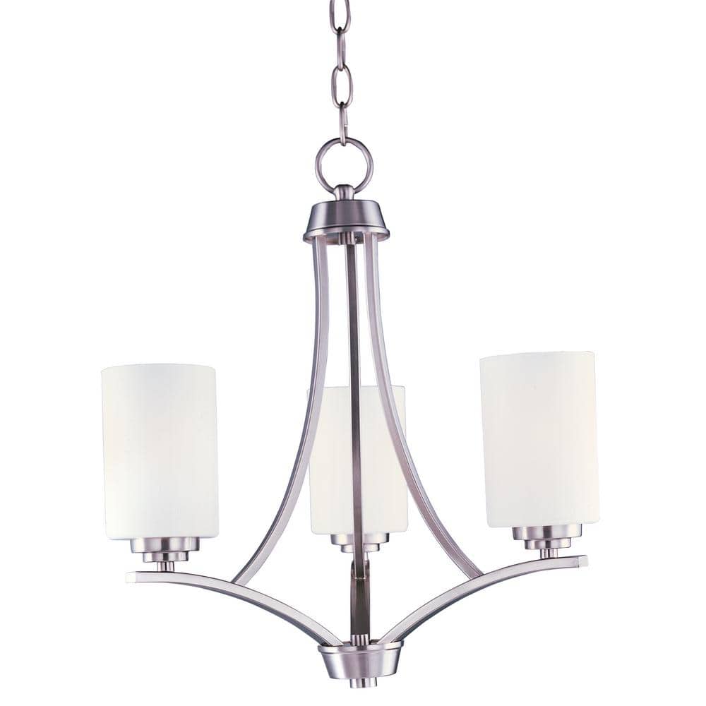 Deven 3-Light Satin Nickel Chandelier with Satin White Shade price history on PriceWatchPro