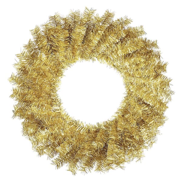 Home Accents Holiday 26 in Gold Tinsel Wreath