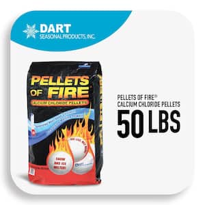 Pellets of Fire 50 Lb. Calcium Chloride Ice and Snow Melt + Deicer, Works to -25°F