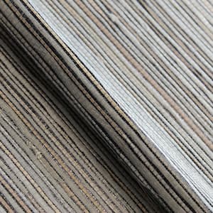 Loose Weave Boodle Multi-Color Knotted on Black Authentic Grasscloth Non-Pasted Textured Wallpaper, 72 sq. ft.
