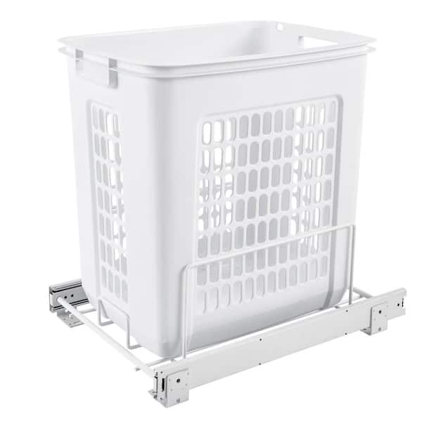 Rev-A-Shelf White 20 in. Polymer Pull Out Large Clothes Hamper