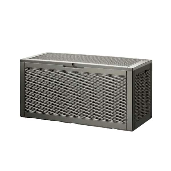 Yardgrace 100 Gal. Grey Outdoor Durable Storage Deck Box