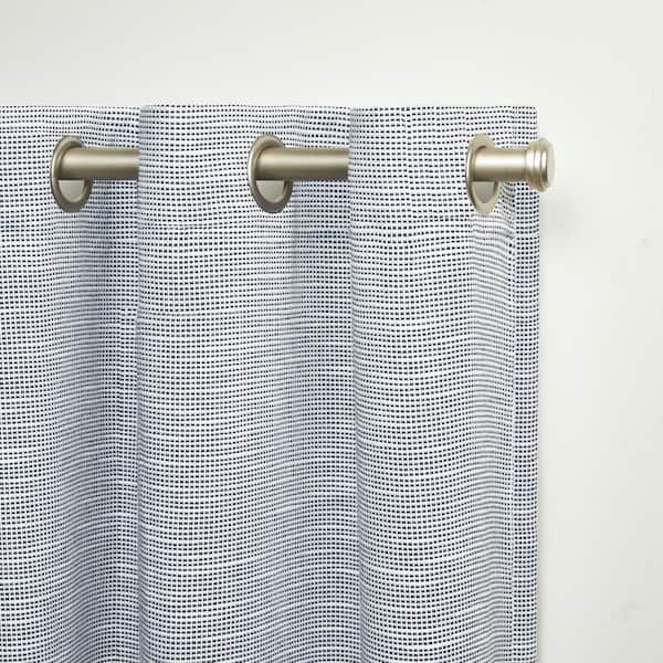 Somers Indigo Textured Light Filtering Grommet Top Curtain, 54 in. W x 96 in. L (Set of 2)