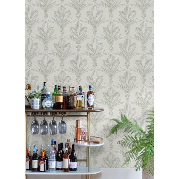 Green Larkyn Peel and Stick Wallpaper Sample