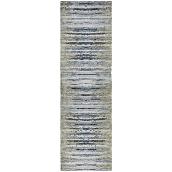 Dream Shag Premium Machine Washable Abstract ADS604 Beige 2 ft. x 7 ft. Runner Rug