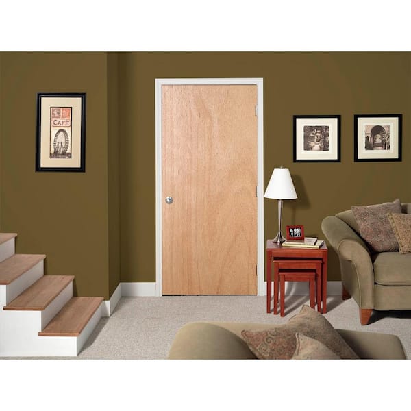 Woodgrain Flush Unfinished Hardwood Bored Interior Door Slab