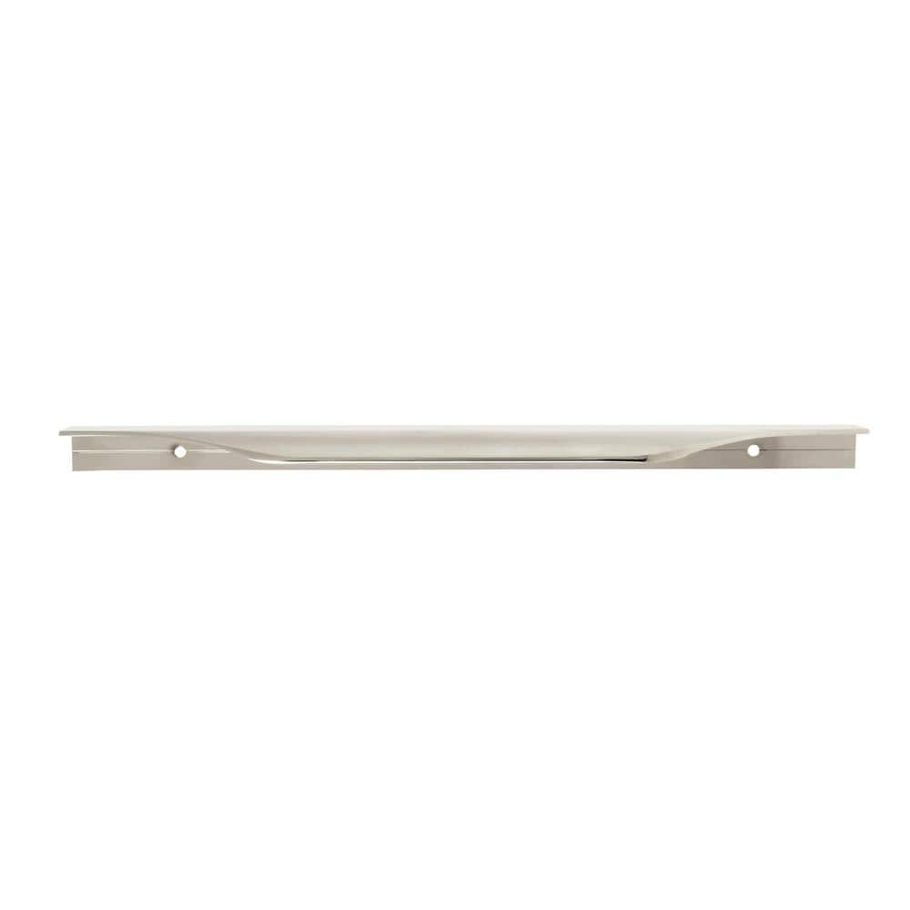 Polished Nickel Modern Cabinet Edge Pull with Mounting Hardware