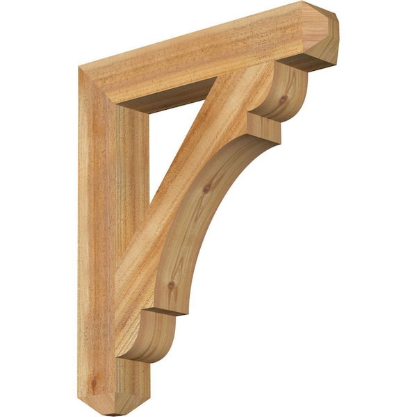 Ekena Millwork 4 in. x 28 in. x 24 in. Western Red Cedar Olympic Craftsman Rough Sawn Bracket