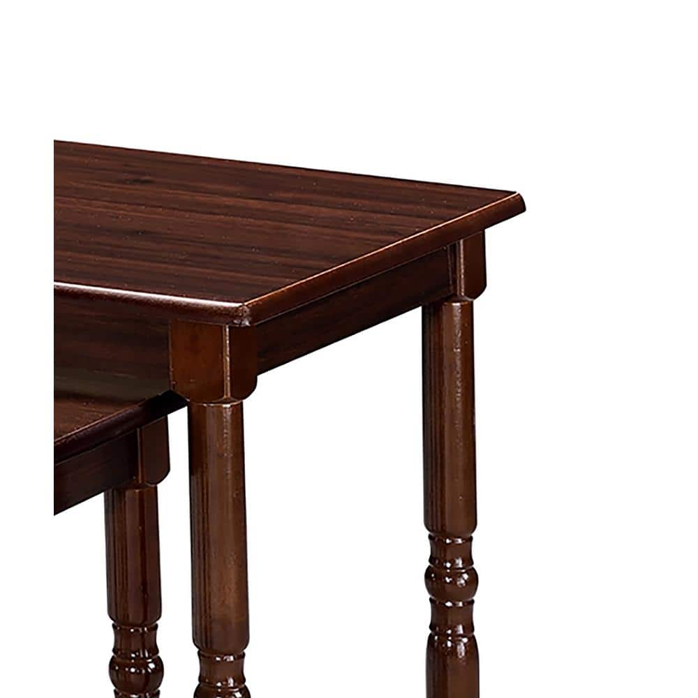 Cherry Wood 3-Piece Rectangular Nesting Table Set