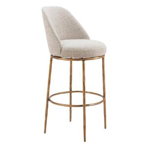 Nordhavn 31.5 in. Solid Back Plywood Frame Swivel Barstool with 100% Polyester Seat