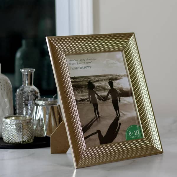 13.25 in. Metallic Silver 8 in. x 10 in. Honeycomb Inspired Photo Picture Frame