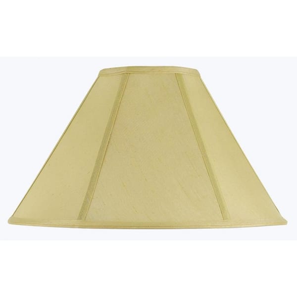 CAL Lighting 10 in. Champagne Yellow Fabric Vertical Piped Coolie Shade