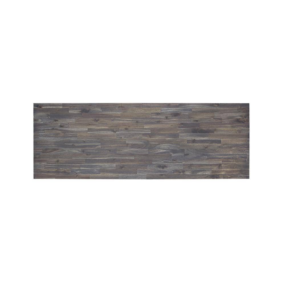 Industrial Aged Espresso 72" 3-Drawer Mobile Workbench with Solid Wood Top