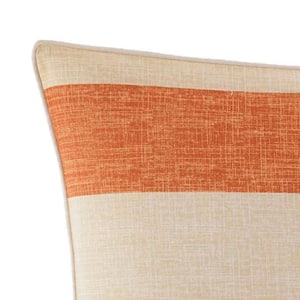 Palmiers Orange Striped Cotton 18 in. x 18 in. Throw Pillow