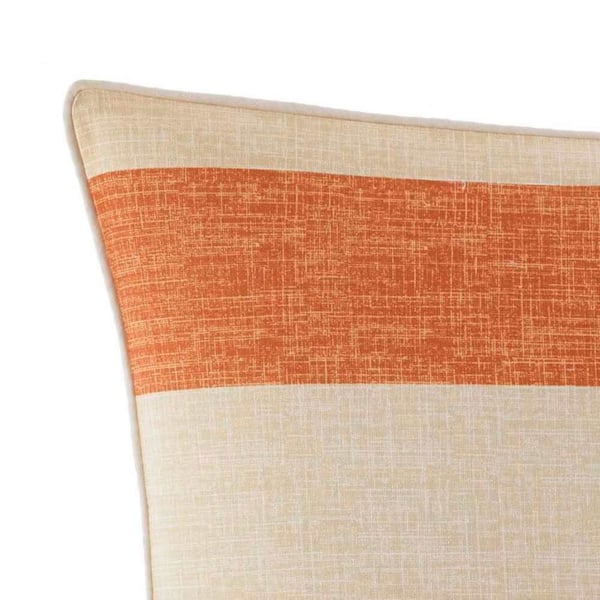 Palmiers Orange Striped Cotton 18 in. x 18 in. Throw Pillow