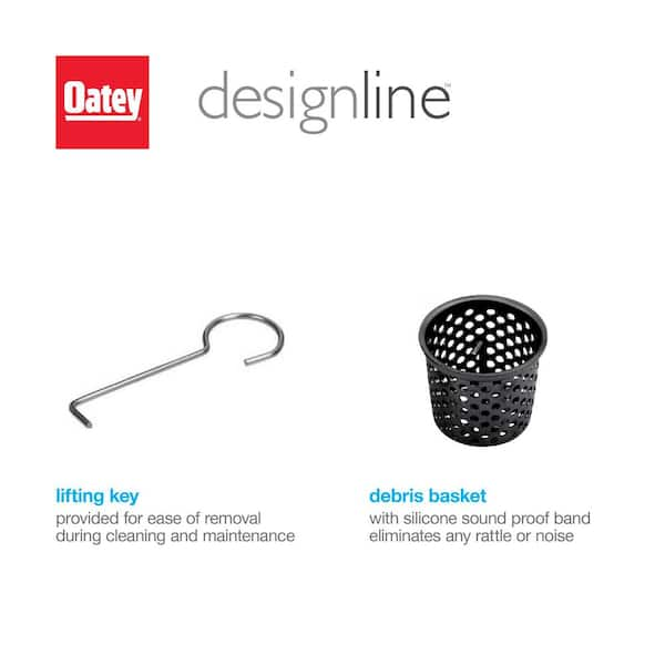 Designline 24 in. Stainless Steel Linear Shower Drain with Square Pattern Drain Cover in Matte Black