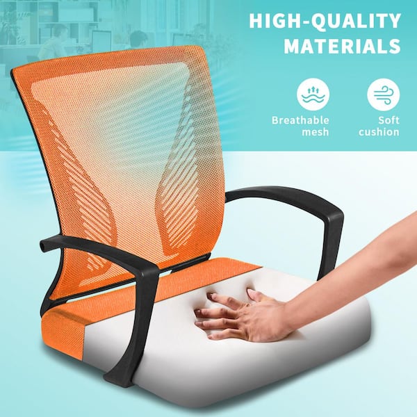 LACOO Office Orange Mid Back Swivel Lumbar Support Desk,Computer