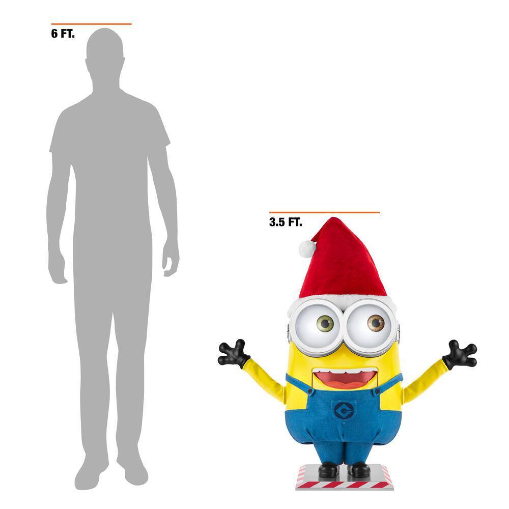3.5 ft. Animated LED Minion with Santa Hat