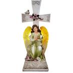 Solar 11 in. Peaceful Angel with Cross with Lighted Wings