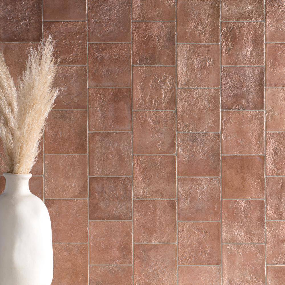 Terracotta Textured Ceramic Wall Tile for Kitchen and Bathroom