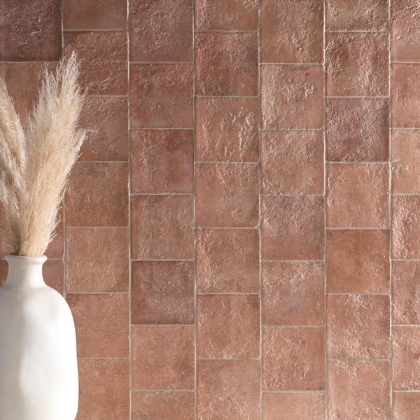 Terrano Terracotta 5.11 in. x 5.11 in. Textured Matte Ceramic Wall Tile (6.09 Sq. Ft./Case)