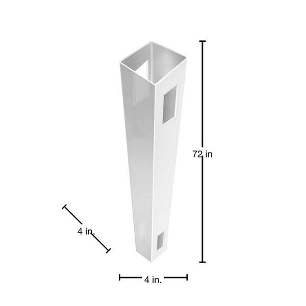 Barrette Outdoor Living 4 in. x 4 in. x 6 ft. White Vinyl Fence Line Post