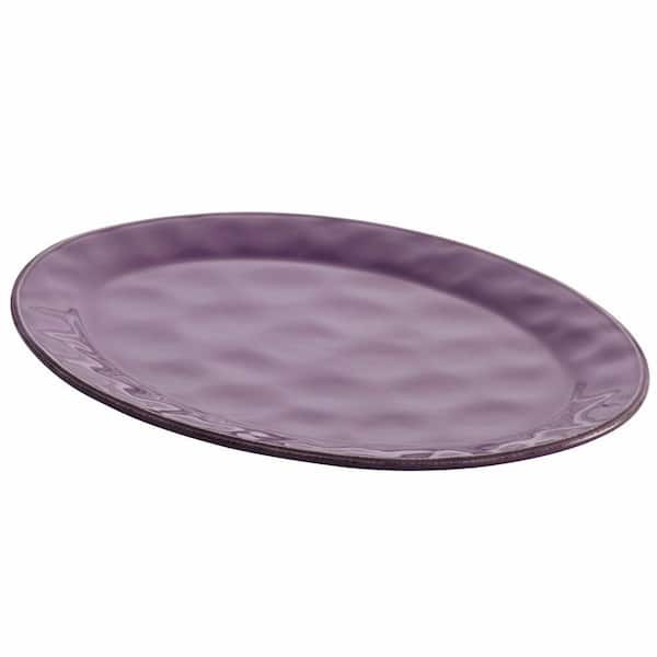 Rachael Ray Cucina Dinnerware 10 in. x 14 in. Stoneware Oval Platter in Lavender Purple