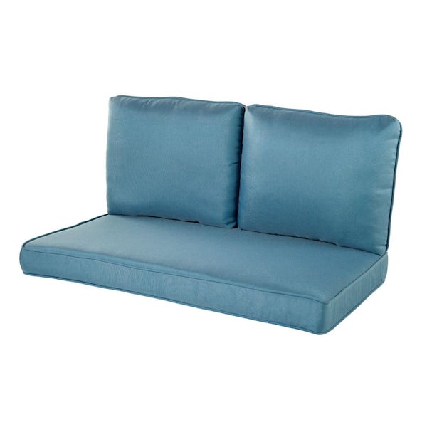 HAVEN WAY 44 in. x 25 in. 2-Piece Universal Outdoor Deep Seat Loveseat Cushion in Sky Blue (1-Pack)