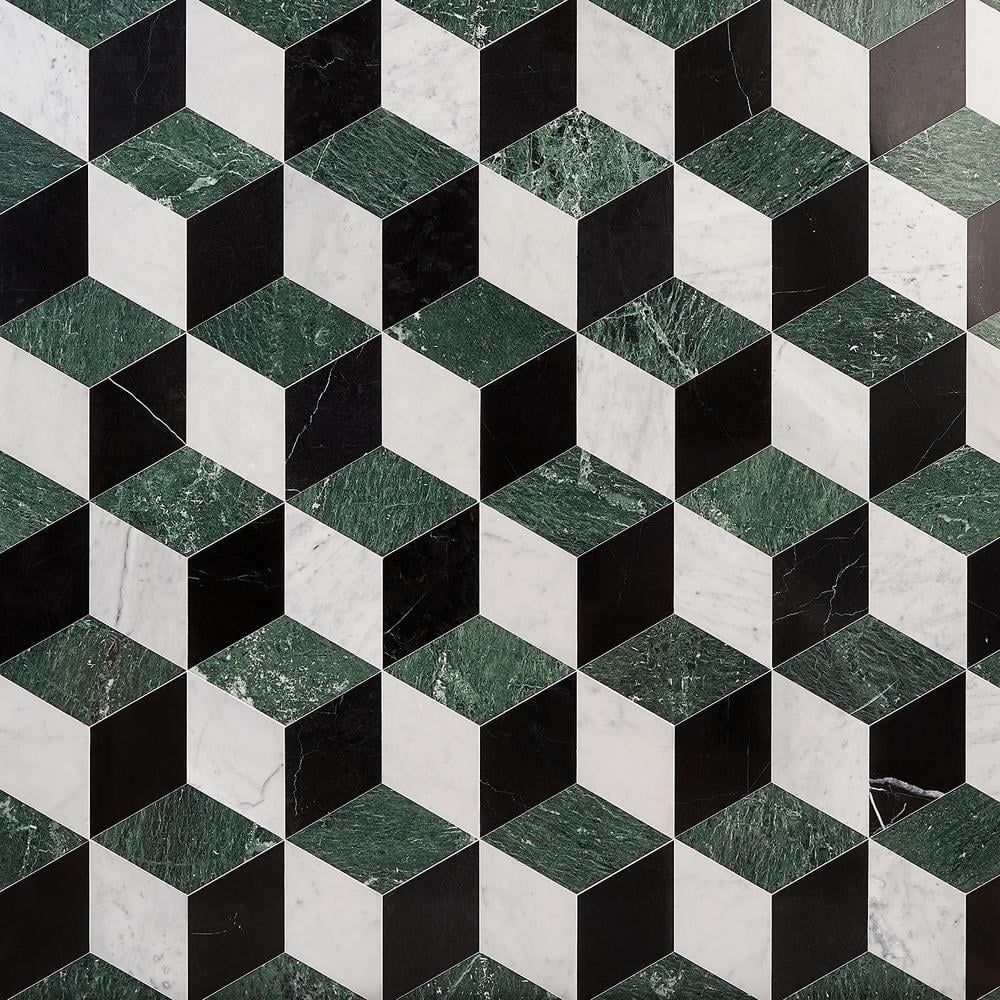 Joelle Verde 8 in. x 9.21 in. Polished Marble Floor and Wall Mosaic Tile (0.51 sq. ft. /Each) price history on PriceWatchPro