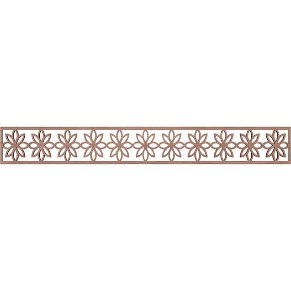 Ekena Millwork Daisy Fretwork 0.375 in. D x 46.5 in. W x 6 in. L Walnut Wood Panel Moulding