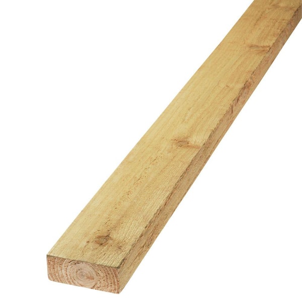 Unbranded 2 in. x 4 in. x 16 ft. Green Rough Knotty Western Red Cedar Lumber