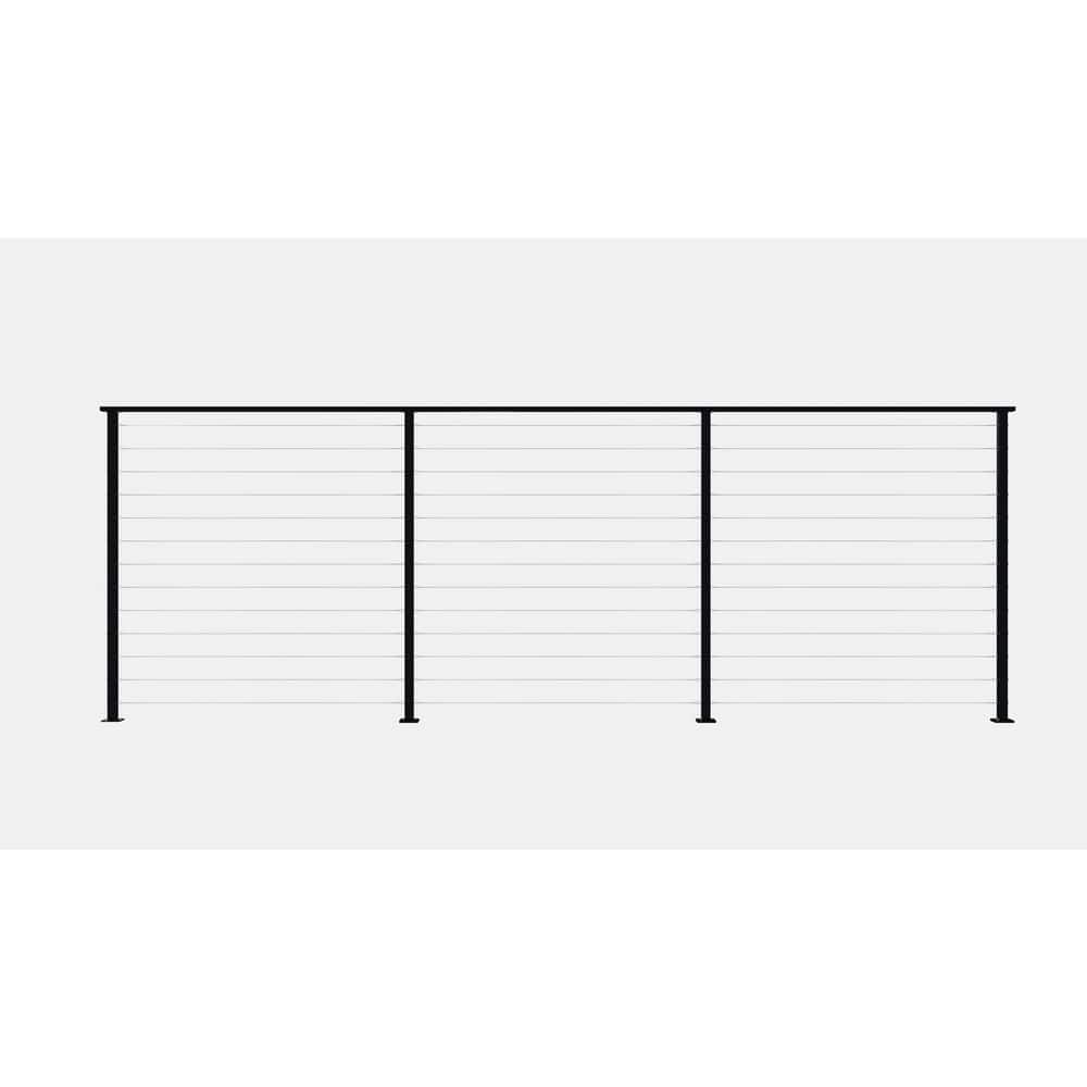 12 ft. Aluminum Surface Mounted Railing Kit with Stainless Steel Cable for 