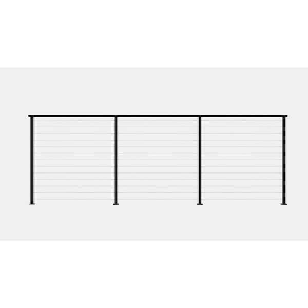 12 ft. Aluminum Surface Mounted Railing Kit with Stainless Steel Cable for Cable Railing System