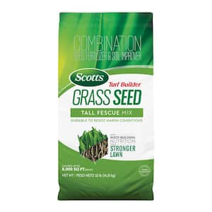 Turf Builder 32 lbs. Grass Seed Tall Fescue Mix with Fertilizer and Soil Improver, Durable to Resist Harsh Conditions