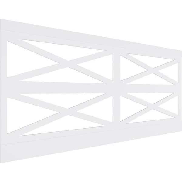 Ekena Millwork 44 in. H x 94-1/2 in. W 28.92 sq. ft. Farmhouse Fence PVC Wainscot Paneling Kit