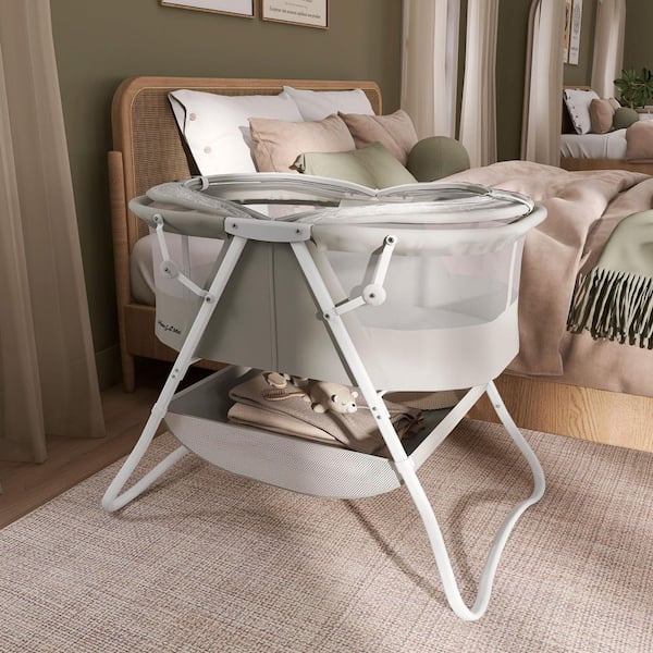Dream On Me Cool Gray Karley Bassinet 441-GY - The Home Depot