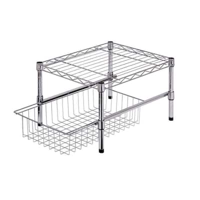 Adjustable Shelves Pull Out Cabinet Organizers Kitchen Storage Organization The Home Depot