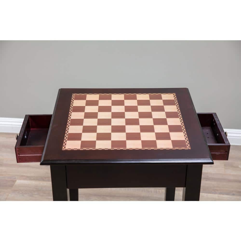 Mahogany Square Wood Classic End Table with Drawer