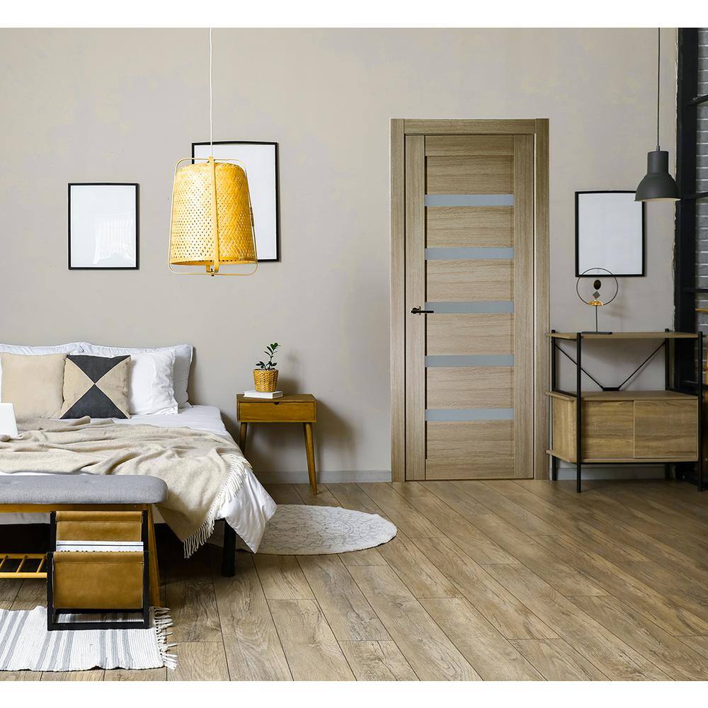 Leora Shambor Frosted Glass and Wood Composite Interior Door