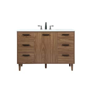 Simply Living 42 in. W x 22 in. D x 34 in. H Bath Vanity in Walnut ...