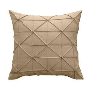 Indoor & Outdoor Fishnet Pleat Beige 18x18 Decorative Pillow