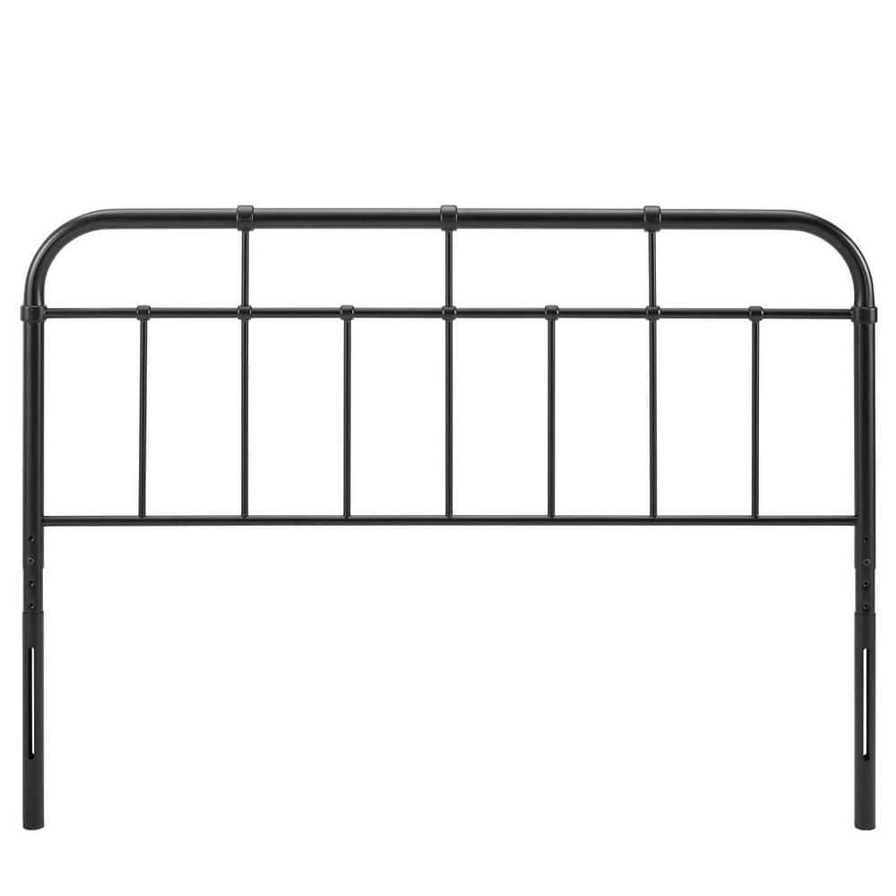Alessia Full Black Powder-Coated Iron Spindle Headboard