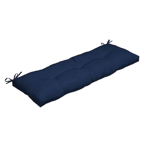ARDEN 48 in. x 18 in. Rectangular Outdoor Plush Modern Tufted Bench Cushion, Sapphire Blue Leala