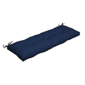 48 in. x 18 in. Rectangular Outdoor Plush Modern Tufted Bench Cushion, Sapphire Blue Leala