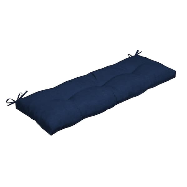 ARDEN SELECTIONS 48 in. x 18 in. Rectangular Outdoor Plush Modern Tufted Bench Cushion, Sapphire Blue Leala