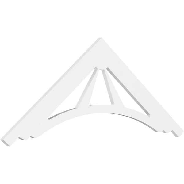 Ekena Millwork Pitch Stanford 1 in. x 60 in. x 25 in. (9/12) Architectural Grade PVC Gable Pediment Moulding