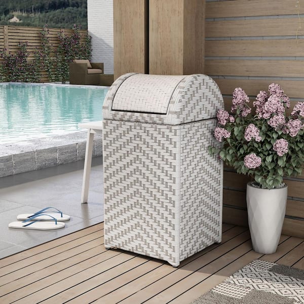 Gabby 16.95 Gal. Gray Outdoor Trash Can